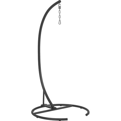 Support de Fauteuil Suspendu, Support Chaise Suspendue avec Base Ronde, Cadre en métal Robuste, Charge Max. 150 kg, pour balançoire/œuf/Fauteuil hamac, Ø 102 x 195 cm, Noir (1/5)