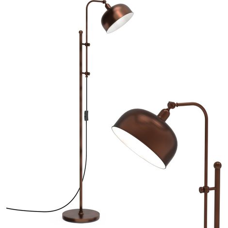 Industrial Floor Lamp Metal Free-standing Light Adjustable Height 180° Lampshade (1/5)