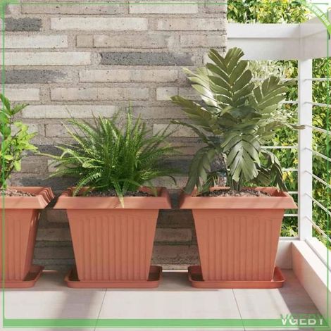Pot de fleurs carré - FAFEICY - 42020346 - Rouge brique - 38 x 38 x 30 cm - Pack 24 pièces (1/5)