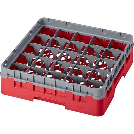 Casiers de lavage - haut max 9.2 cm - 50 x 50 x 14.3 cm - Rouge Rosé - Lot de 5 - Cambro