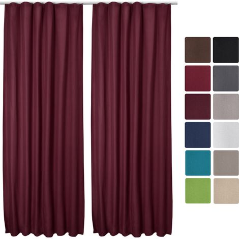 Lot de 2 rideaux thermiques Bordeaux Amelie TK, 140x245cm