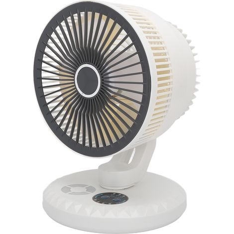 Petit ventilateur de bureau USB silencieux et puissant, 3 vitesses, circulation d'air réglable, idéal pour le bureau, la maison et les voyages (blanc). (1/5)