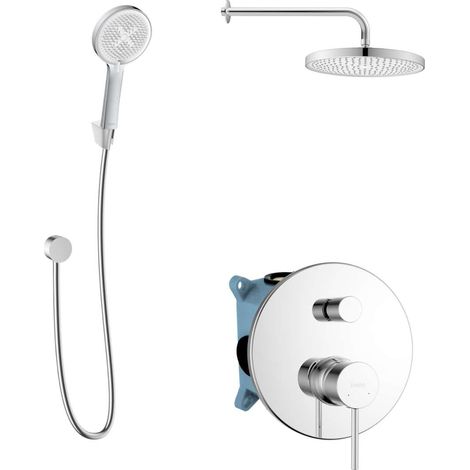 kielle Oudee - Set de douche avec mitigeur encastré, 2 sorties, avec accessoires EcoSpare et corps d’encastrement, chrome 20602SP70 (1/5)