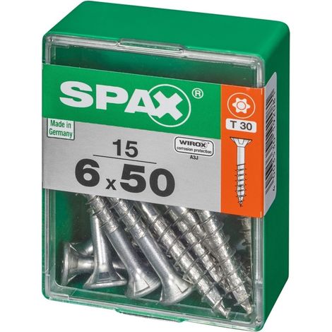 Tornillo Spax Cabeza Plana T-Star Plus T30 Wirox M 6 Ud.