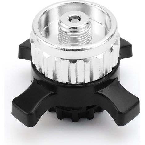 Adaptateur de cartouches de valve pour cartouches de gaz butane et propane avec filetage EN 417, réchaud de camping, raccord de gaz pour réchaud de camping et d'extérieur (1/5)