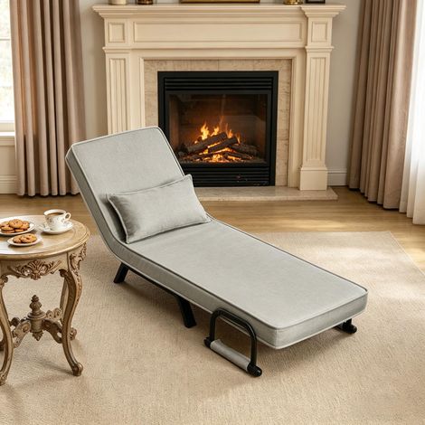 Fauteuil-lit convertible inclinable avec dossier réglable, siège escamotable élégant pour salon TV (modèle seul, sans canapé)
