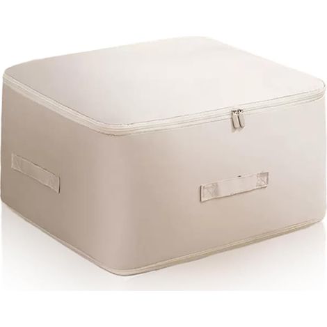 Sac de rangement pour vêtements et couettes, sac de compression portable pour doudoune et veste en coton, couleur abricot, grande capacité (1/5)