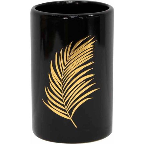 Gobelet Salle de Bain Imprimé "Orbella" 11cm Noir (1/3)