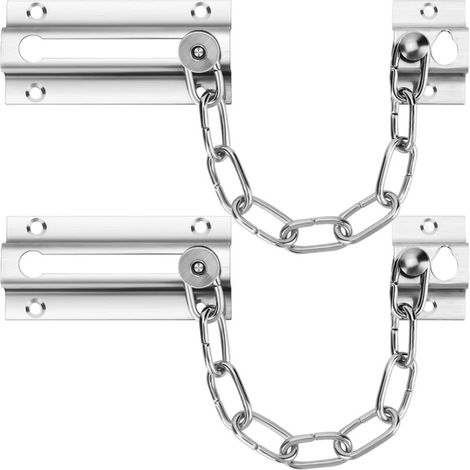 Lot de 2 chaînes de porte, chaîne de qualité supérieure, chaîne épaisse avec 12 vis, acier inoxydable-AquaForge (1/5)
