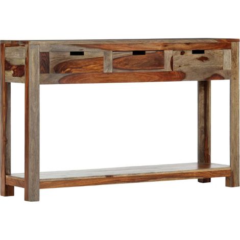 Console 3 tiroirs sesham massif foncé Mika (1/5)