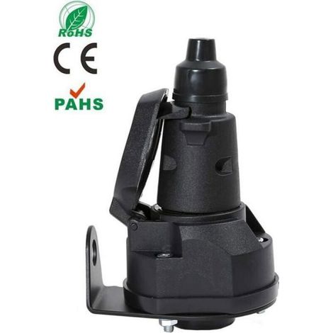 1 Kit Prise Remorque 7 Broches,Connecteur Étanche 12V,Mâle Femelle Laiton,Support Métal,Camping-Car Camion (1/4)
