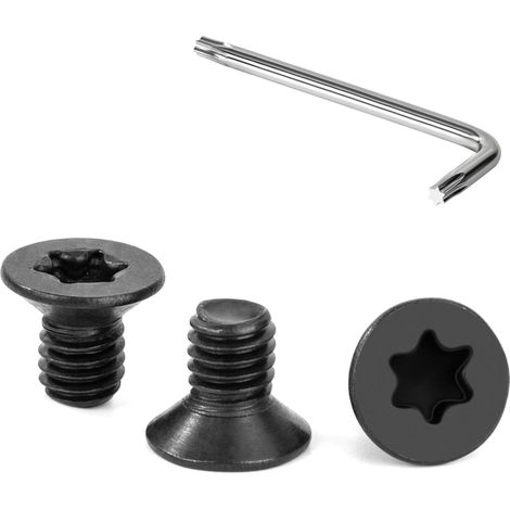 Vis à Tête Fraisée Torx M6 x 10 mm Noir Vis à Six Pans Creux en Acier Inoxydable A2 V2A à Tête Fraisée Métaux avec Clé T30 Filetage Complet 30 Pièces (1/5)