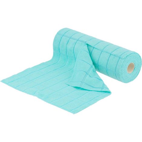 Rolle mit 30 mikrofasertüchern mit karomuster, 30 × 30 cm – aqua - Tendance (1/5)