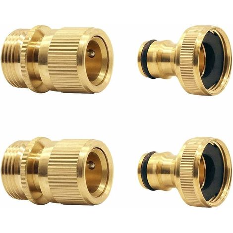 royaluxe - Tuyau d'arrosage raccord Rapide Extensible Tuyau d'arrosage Male A Femelle Adaptateur Connecteur pour Robinet et Jet (2SETS) (1/5)
