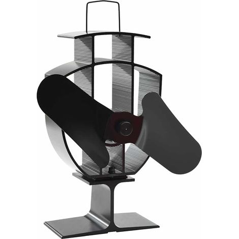 vidaXL Ventilador de estufa accionado por calor 2 aspas negro (1/2)