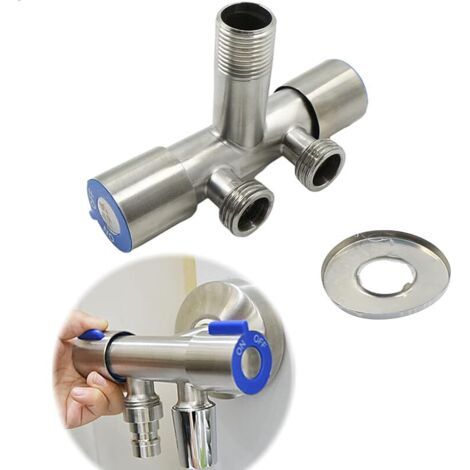 Pair Angle Valve 1/2' - Dual Control Control - Three Way Valve For Bathroom, Toilet, Washbasin, Taps G1/2 (1/5)