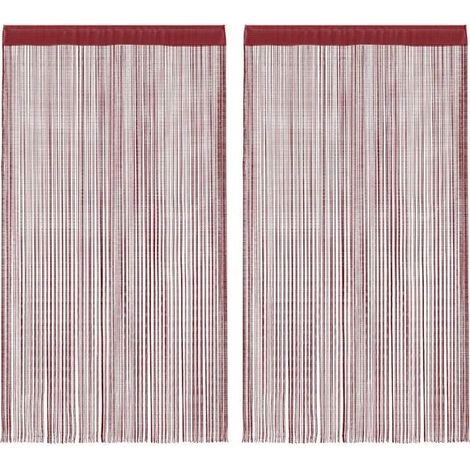 Rideaux à fils, 2 panneaux, 100 x 250 cm, couleur bordeaux