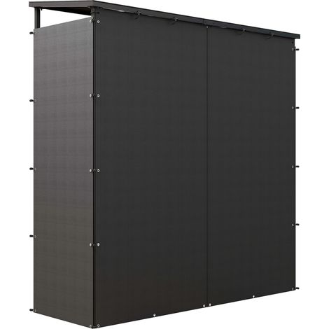 Garten-Holzschuppen, Tragkraft 2000 kg, schwarz, 185 x 62 x 184 cm, inklusive wasserdichter Abdeckung (1/5)