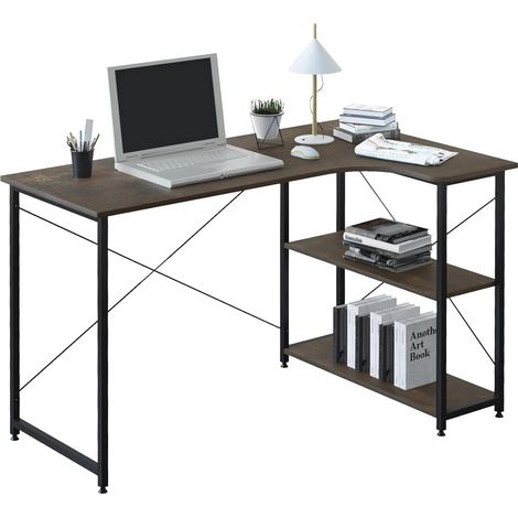 WOLTU Computer Desk Black Office Desk Writing PC Laptop Table Dining Gaming Table Rust +Black