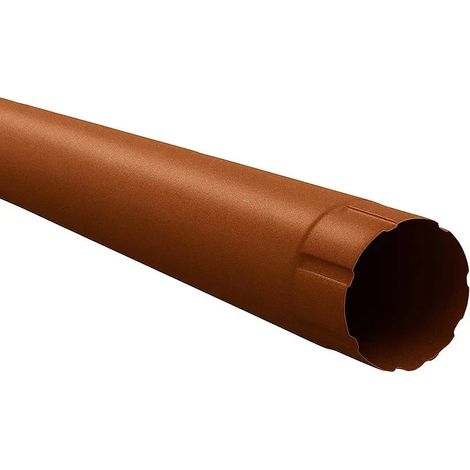 Tuyau de descente acier Ø90 mm – Longueur 1,7 m – Rouge brique brillant RAL 8004