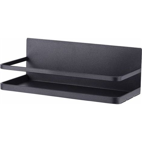 Spice Rack Magnetic Fridge Shelf Magnetic Spice Rack Fridge Organizer Space Saving 1Pcs Matte Black (1/5)