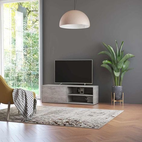 vidaXL Mueble de TV madera contrachapada gris hormigón 120x34x37 cm (1/5)