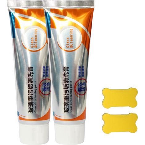 Nettoyant pare-brise de voiture, pâte décapante vitres, traces d'eau, peinture voiture avec éponge