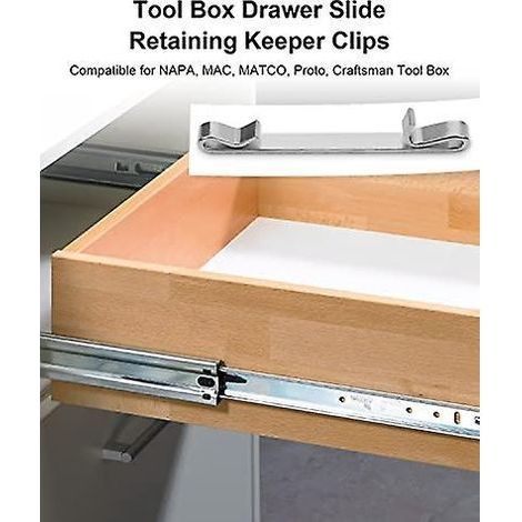 Lot de 12 clips de retenue pour glissières de tiroir de boîte à outils, compatibles avec les boîtes à outils NAPA, MAC, MATCO, Proto et Craftsman. (1/3)