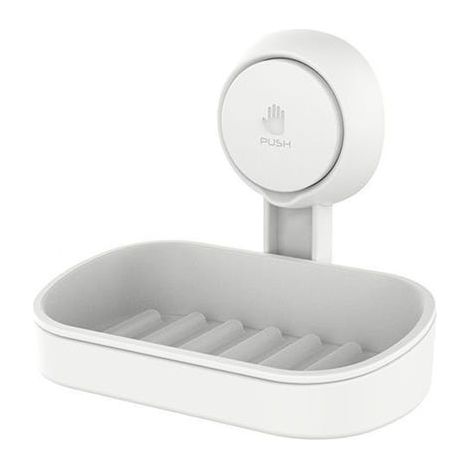 Portasapone a ventosa per bagno, porta sapone da doccia, montaggio a parete, non richiede foratura, porta sapone in plastica rimovibile con drenaggio (1/5)