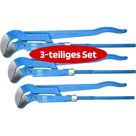 SW-Stahl 42250L Rohrzangen Satz 3-teilig I Rohrzange 1 Zoll, 1,5 Zoll und 2 Zoll I Rohrzange S Maul I Rohrzange groß I 335 mm, 420 mm und 525 mm I Rohrzangen Set Werkstatt I Rohrinstallation (1/5)