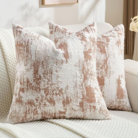 Housse De Coussin en Cachemire Lot de 2, 45 x 45 cm, Rouille Rouge (1/5)