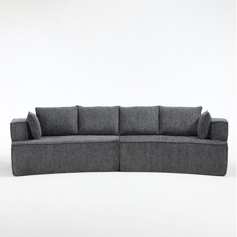 Canapé modulable 302x115x65 cm gris foncé assise profonde salon – MEUBLIV (1/5)