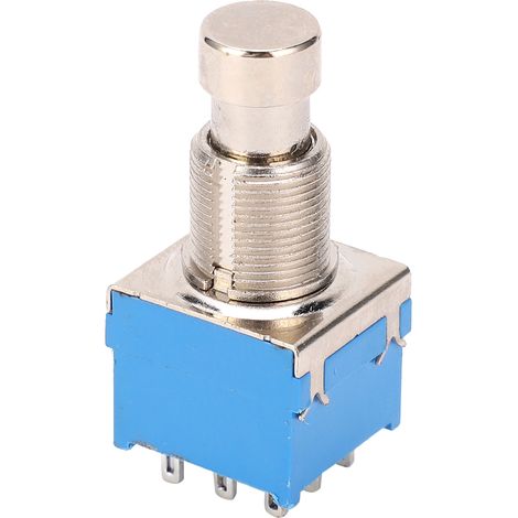 Interrupteur pédale d'effet guitare 9 broches, boîtier métallique PVC résistant à la chaleur pour équipement audio, couleur bleue (1/5)