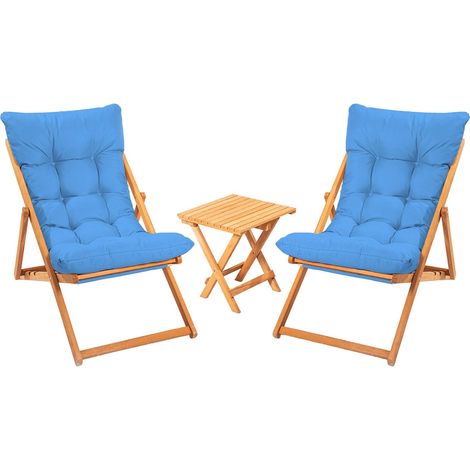 Tisch- und Stuhlset Leni, 2 Plätze, blau