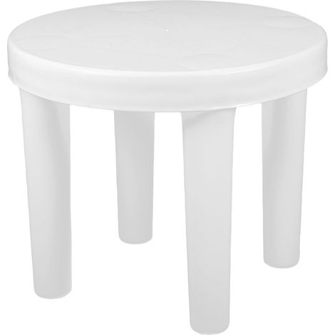 Tabouret Design Rond et Facile Blanc Antidérapant Plastique de à Porter, Tabouret Petit Format Changement Créatif et Compact Salle Bain de Chaussures (1/5)