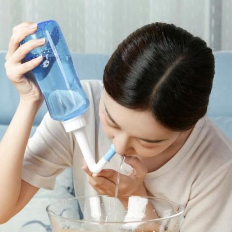 Cuque Nettoyant pour le nez Nettoyant nasal Respiration douce avec 2 buses 500 ml Bouteille Nettoyant nasal pour adultes et enfants (1/4)