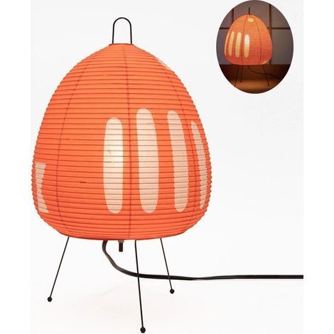 Lampada da tavolo in carta di riso in stile retrò Noguchi Isamu, lampada da comodino in stile wabi-sabi, attacco E27, lampada da terra, per casa e bar. (1/5)