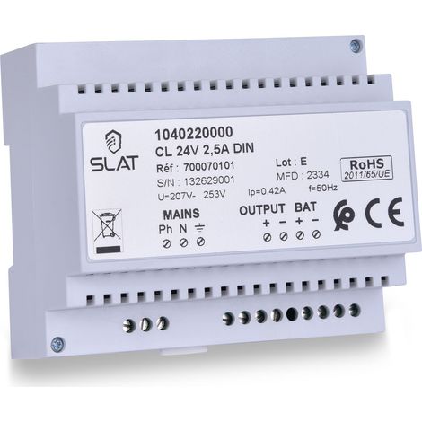 Slat - Alimentation secourue 24V/2.5A 230V 60W SLAT CLASSIC (1/4)