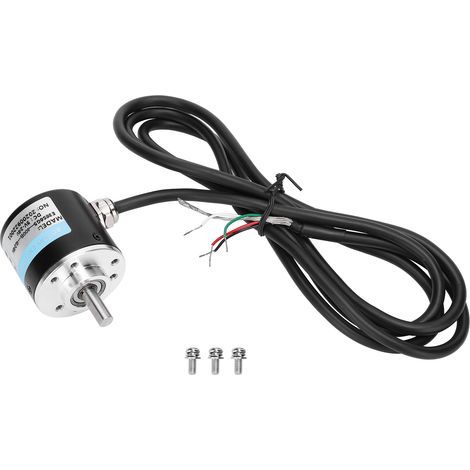 Encodeur incrémental AB 2‑phases 5‑24V DC à arbre plein pour automatisation de bureau et ingénierie 400B