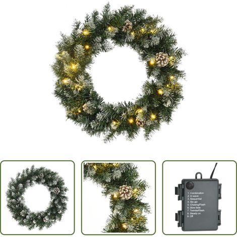 LED-Weihnachtskranz - Weihnachtskranz mit LED-Leuchten Grün 60 cm PVC (1/5)