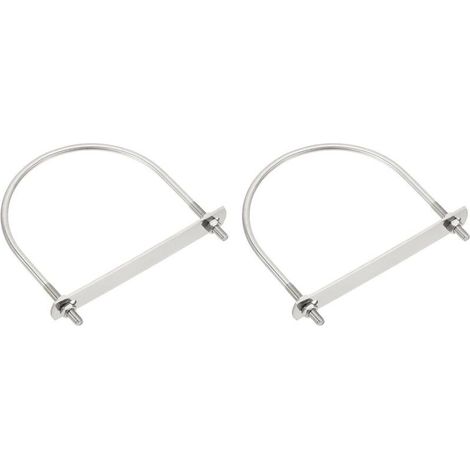Étriers en U en acier inoxydable 304 – Lot de 2 avec écrous et rondelles – Adaptés ski nautique et pêche – Réf. M6114138mm (1/5)