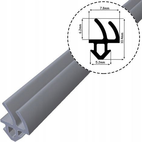 Joint d'étanchéité PVC S-1388 gris 1m – Résistant aux intempéries – Isolation phonique – Pour fenêtres et portes