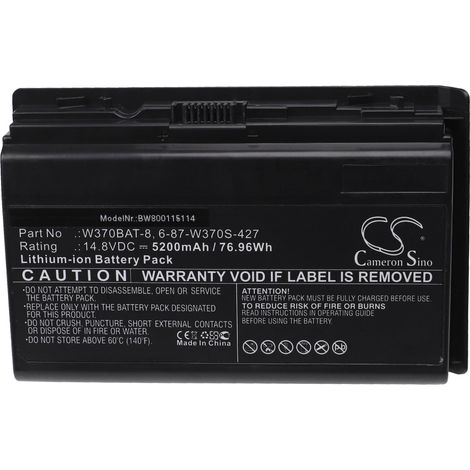 vhbw Akku kompatibel mit Schenker XMG A723-8UC, XMG A723-9OP Notebook (5200 mAh, 14,8 V, Li-Ion) (1/3)