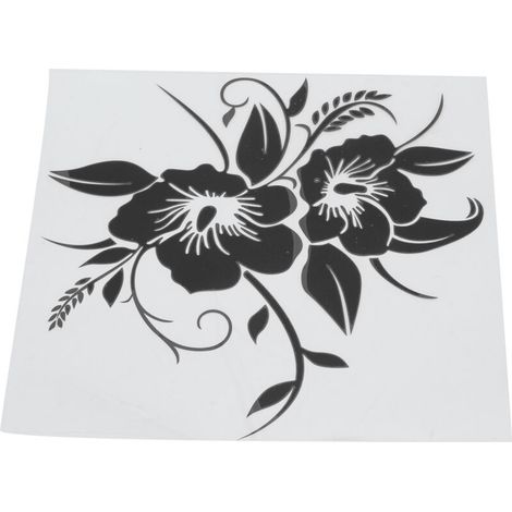 Universelle Blumenaufkleber aus Vinyl zur Außendekoration von Autos, Motorrädern, LKWs, SUVs, schwarz (1/5)