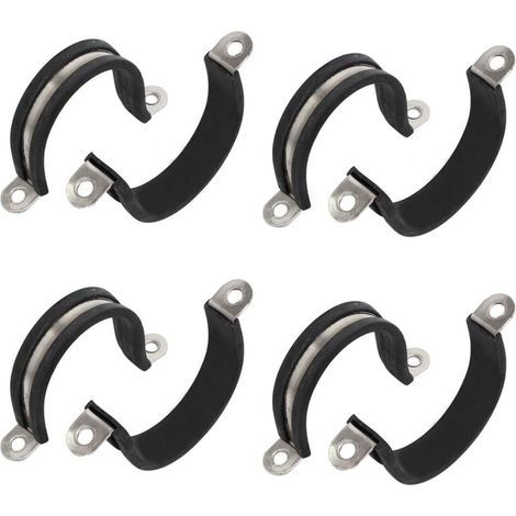 U-förmige Schlauchschellen aus Edelstahl 304, 38 mm Durchmesser, mit Gummibeschichtung, 8 Stück (1/4)