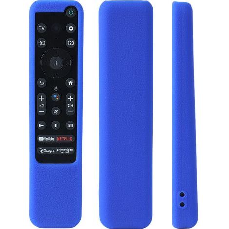 Kompatibel mit den Fernbedienungen Sony TX800C / TX900 — Universelle Schutzhülle aus dickem Silikon (stoßfest, rutschfest, leuchtend) — 2er-Pack (blau + rot) (1/5)