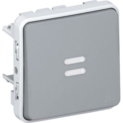 Legrand 069513 Interruptor de luz intermitente o oscilante Plexo componible IP55 10AX 250V - gris