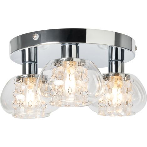 Litecraft Lillian Ceiling Light Bathroom IP44 Rated Flush Mount - Polished Chrome (1/5)