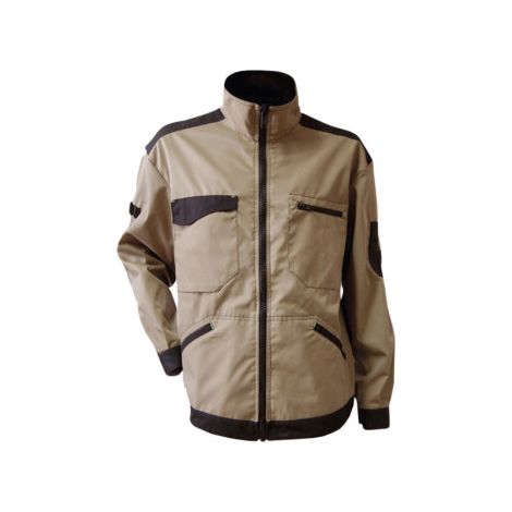Chaqueta de Trabajo Modelo Benz 60% de Algodón y 40% Poliéster en Varios Colores XL Beis/Negro