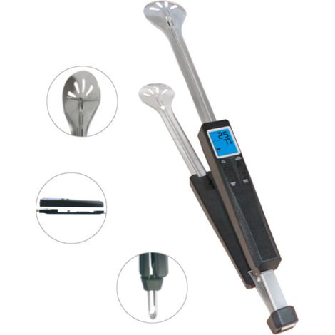 Multifunktionales Clip-Thermometer für Grillgerichte, Temperaturfühler für den Außenbereich, Küchenthermometer für Fleisch und Grillgut, 2-in-1-Design, Edelstahlclip + Temperaturfühler